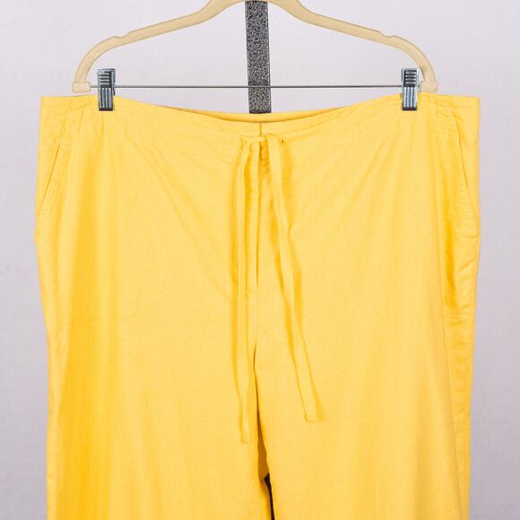 Talbots Embroidered Linen Blend Crop Pants Womens Size 18 Beach Coastal Colorful - Picture 2 of 5